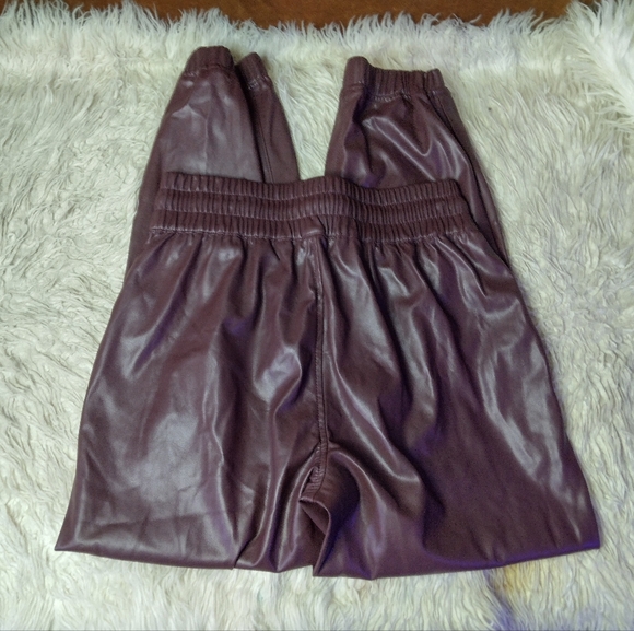 New Blank NYC Faux Leather Drawstring Jogger Color Grape Shake Size S - Picture 3 of 11